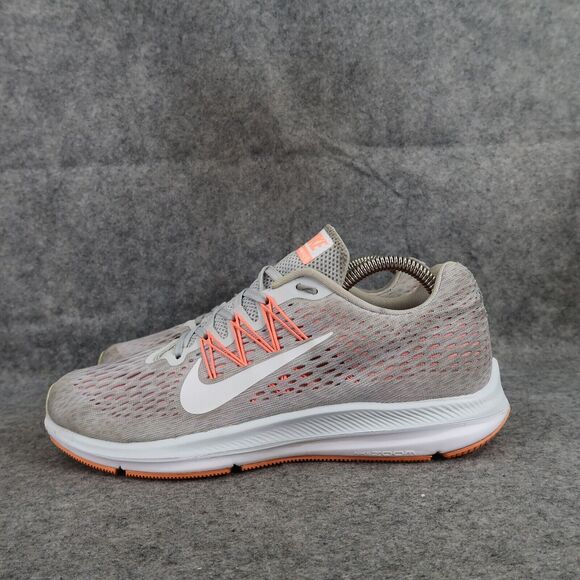 Nike Shoes Womens 9 Athletic Trainer Zoom Winflo 5 Running Comfort Grey Orange - Picture 6 of 14